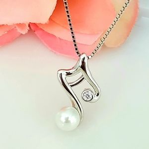 NEW Symphony Quarter Note Sterling Pearl necklace